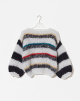 Sweater with stripes in smokey blue black.