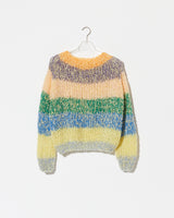 Product Image of boucle rainbow mohair sweater in citric. frontside