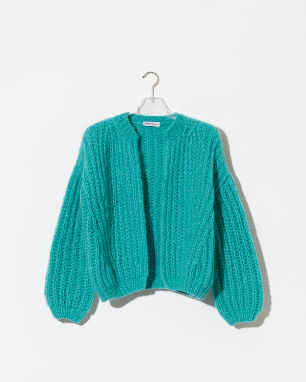 Cashmere cardigan women in the colour mint.
