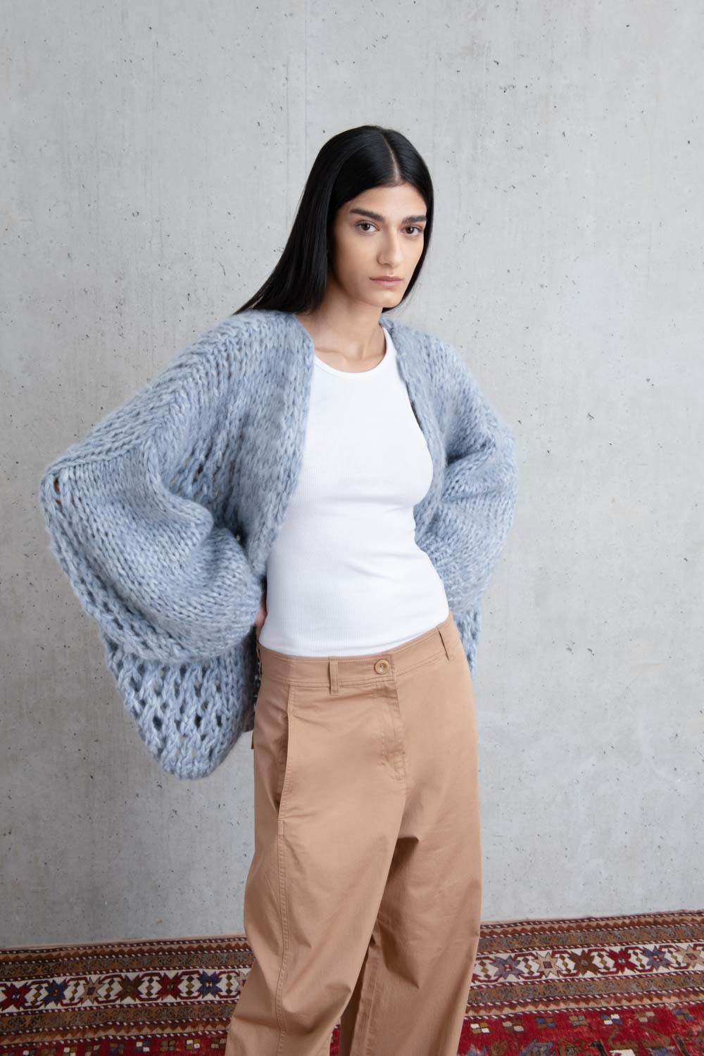 Grey on sale lace cardigan