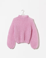 Mohair turtleneck in rose. hand-knitted with love.