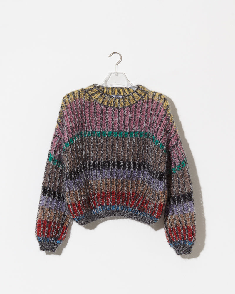 striped mohair sweater in primary. soft and cozy feel. 