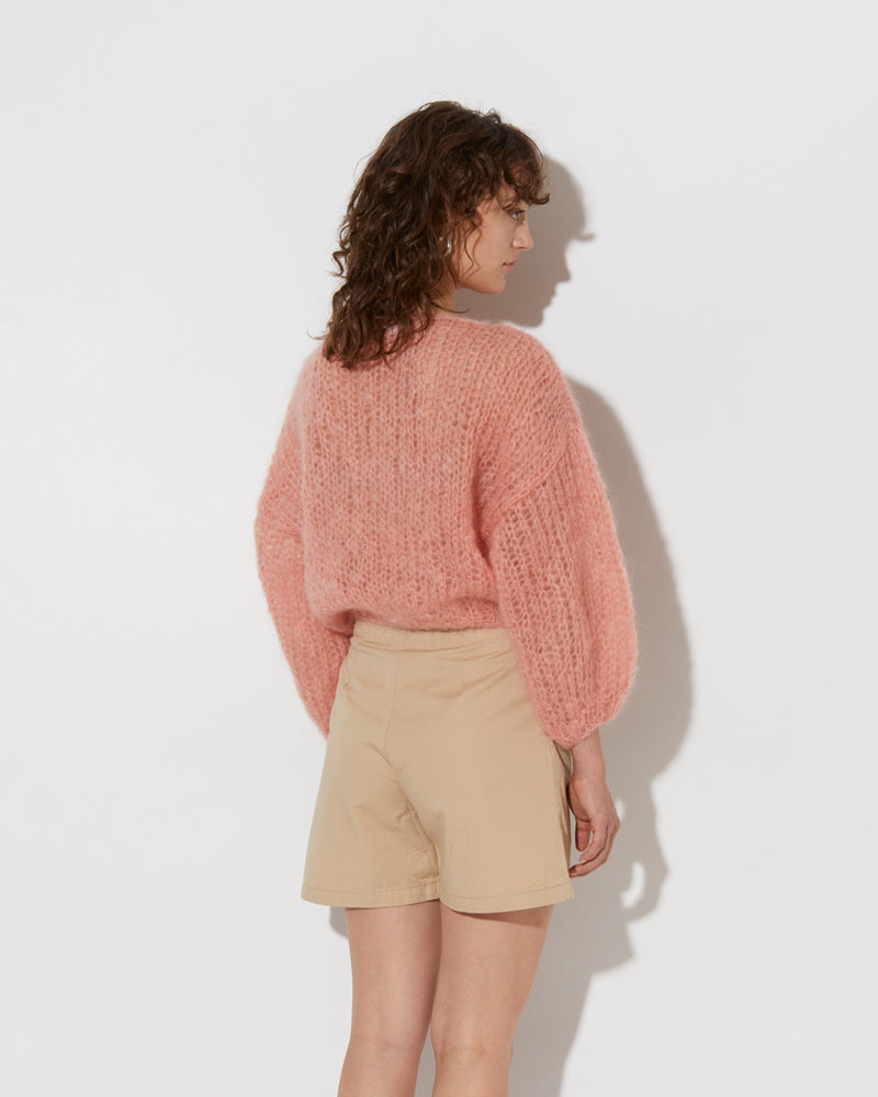 ohair sweater in rosa. Shot from the back