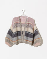 Mohair cardigan womens in the colour muted pastels.