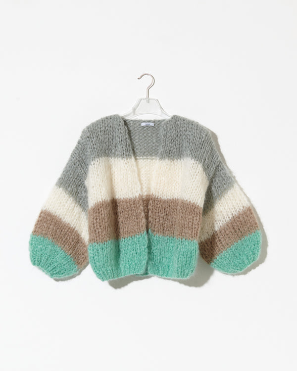 Mohair cardigan womens in menthol mint.