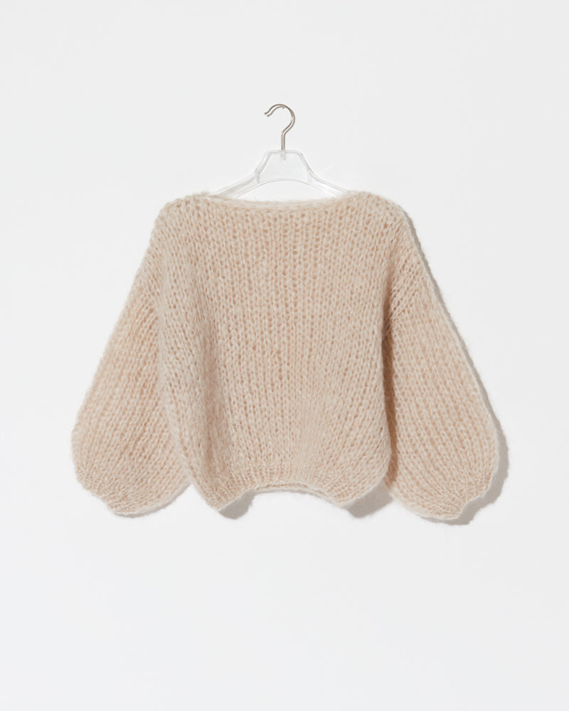 mohair sweater in beige. soft and cozy feel.