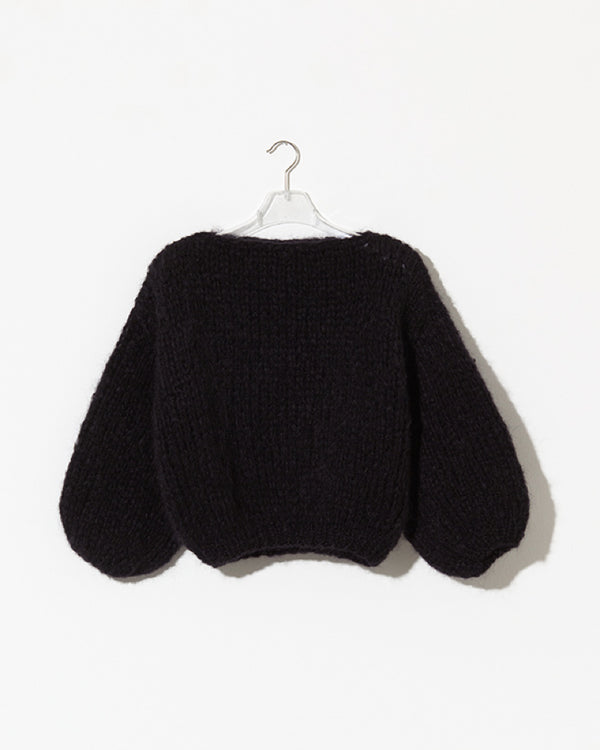 mohair sweater in black. soft and cozy feel.